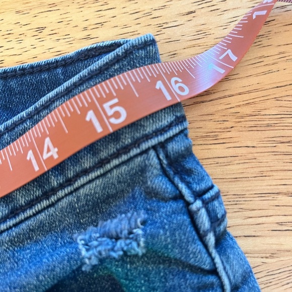 Free People Fishnet Skinny Jean in Tupelo Blue Size 26 With Button Fly - Picture 8 of 12